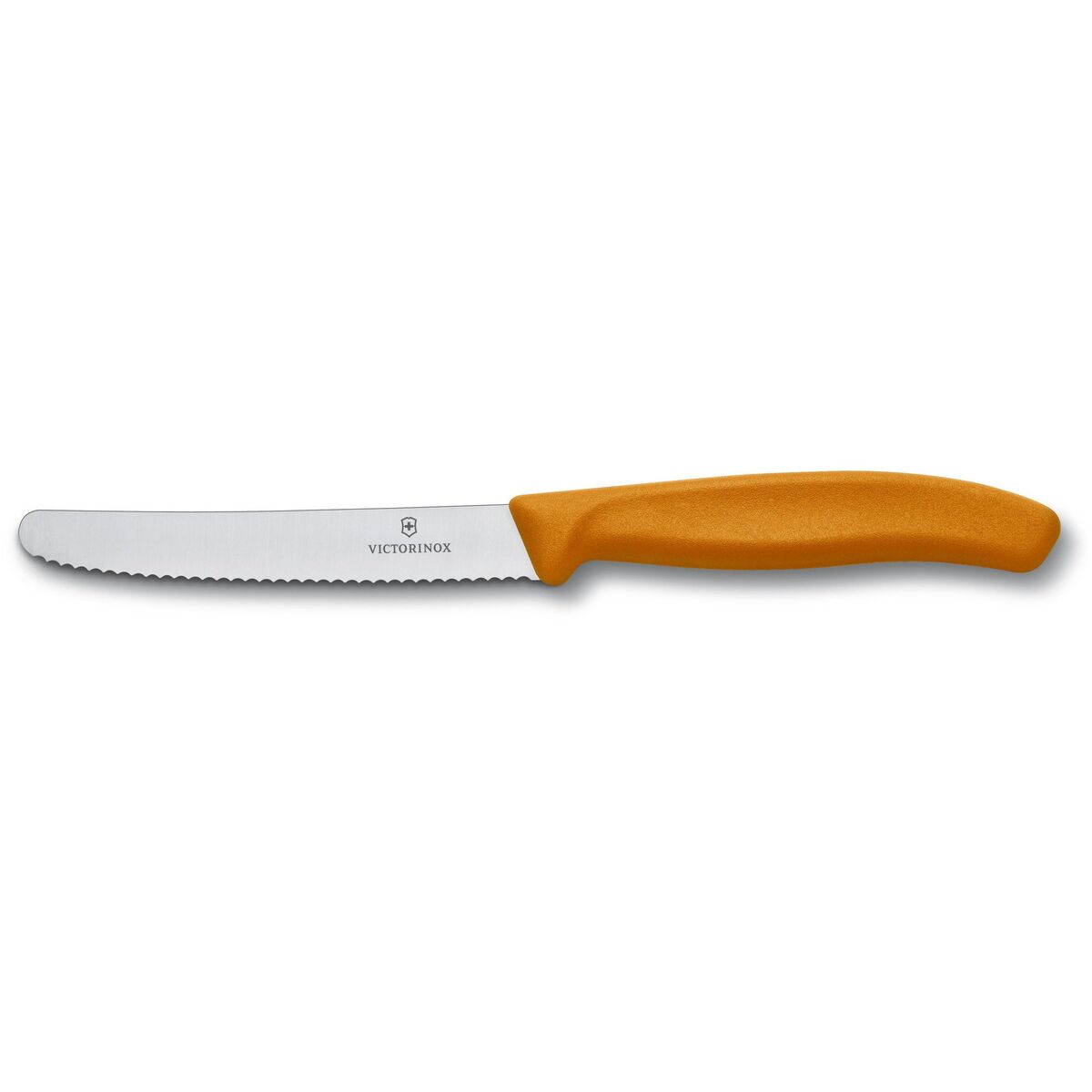 Tomat- og Pølsekniv 11 cm Tagget Oransje