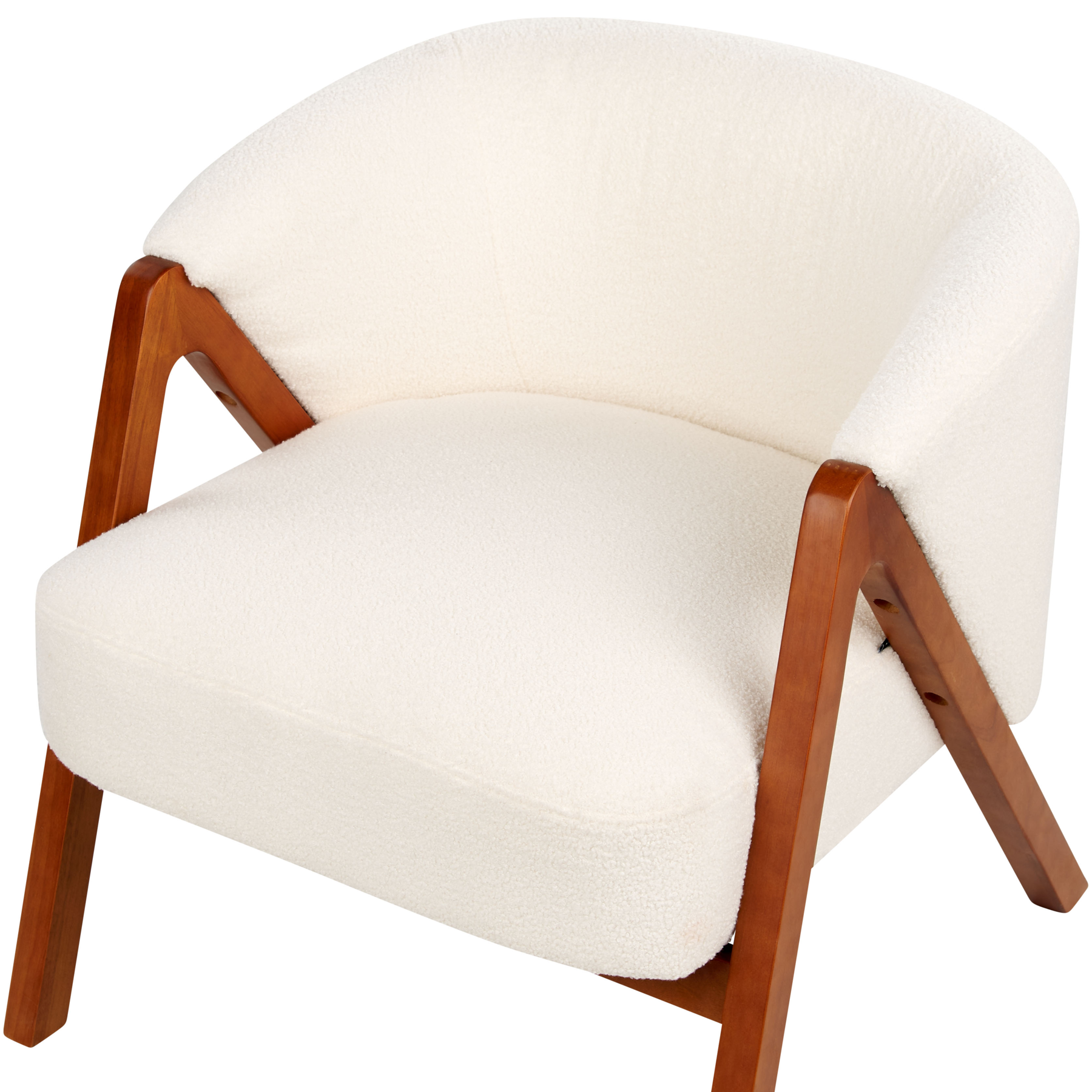 Beliani - SKEI - Fauteuil - Gebroken wit - Bouclé