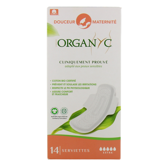 Organyc serviettes hygiéniques Douceur Maternité - Post partum