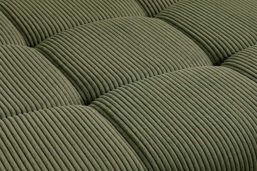 Moderner Hocker ELEGANCIA 110cm grün Cord mit Ziersteppung
