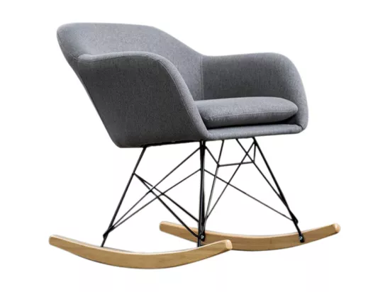 Fauteuil - Gris tissu tissé - STELLA