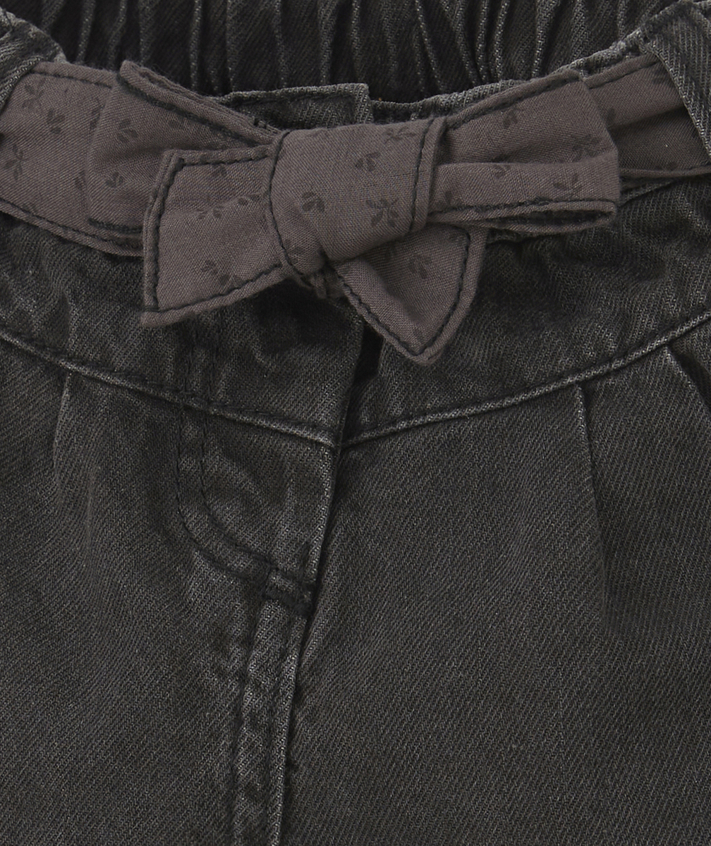 PANTALON SAROUEL NOIR LESS WATER AVEC CEINTURE BÉBÉ FILLE