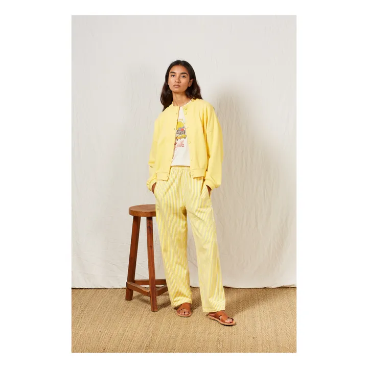 a.p Cardigan Molleton Firval Coton Bio | Jaune citron