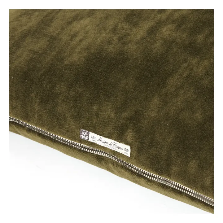Maison de Vacances Coussin vice versa en velours vintage | Vert kaki