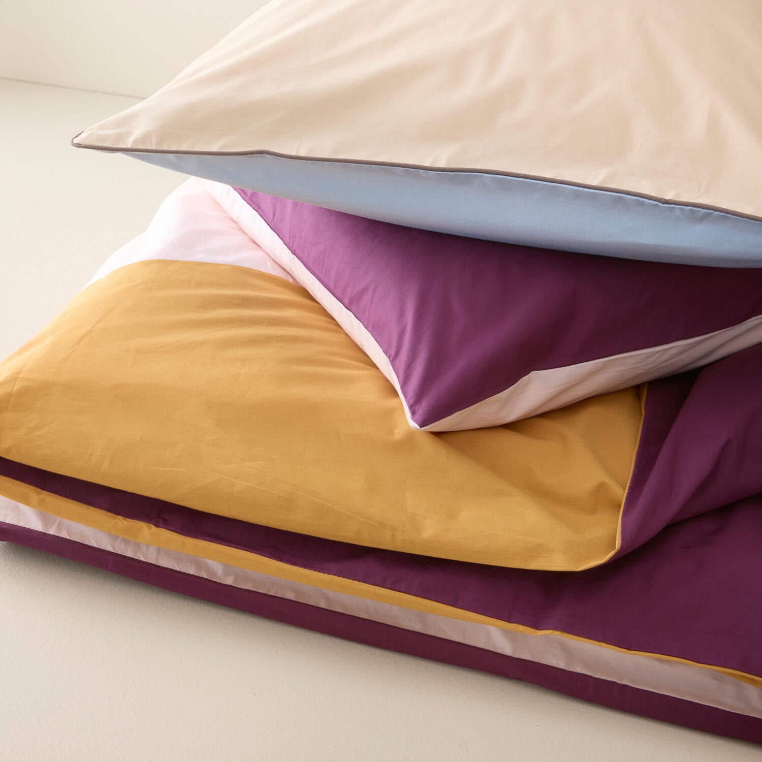 Bahne Interior  Percale Patchwork sengesæt - rosa/vin/gul