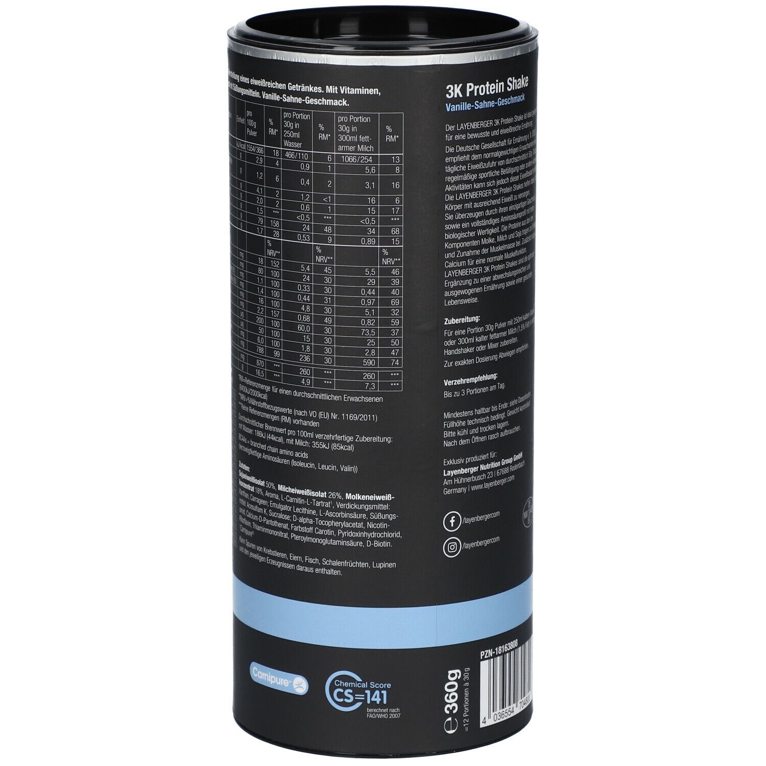 3K PROTEIN SHAKE Vanille-Sahne