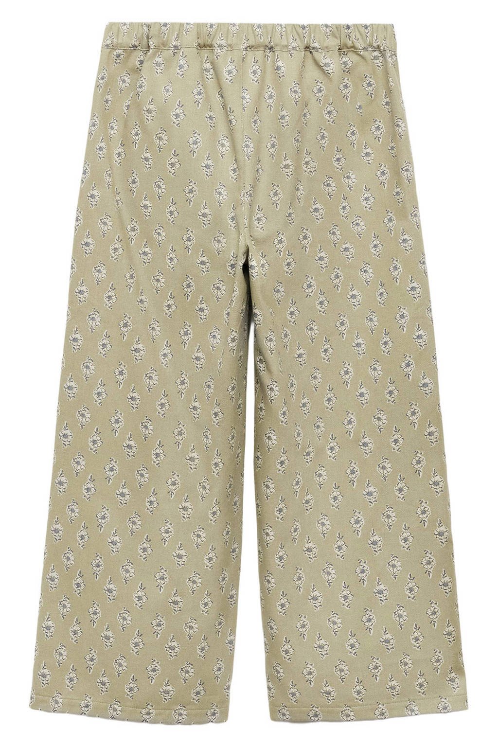 Mango Kids wide leg casual broek groen