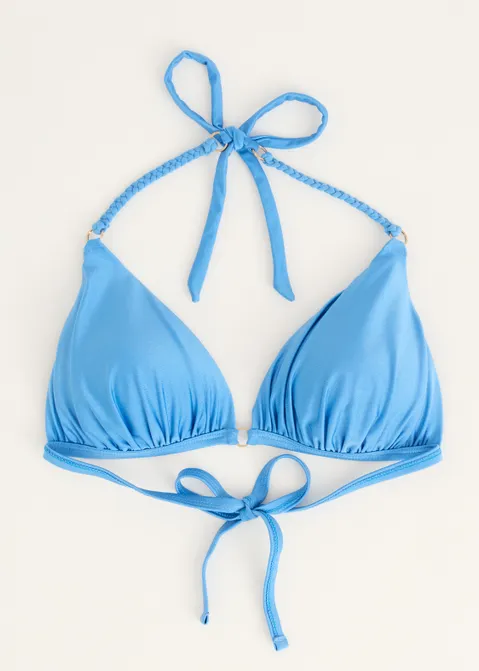 Glitter triangel bikini top blauw (BLW.L)