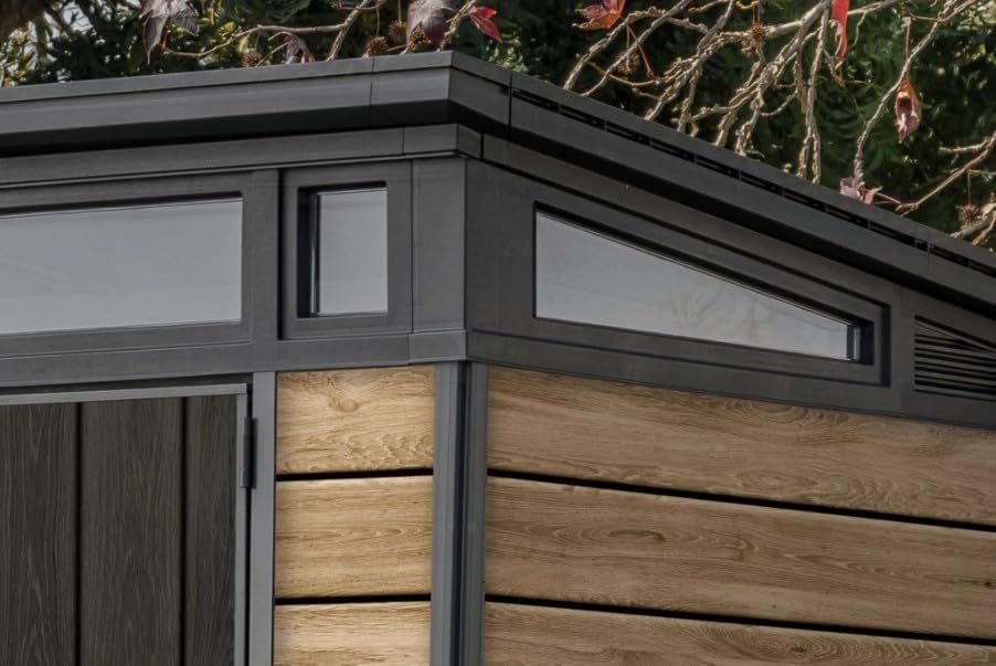 Gartenhaus Keter Signature Ashwood Pent 7x7 inkl. Fußboden 216 x 218 cm anthrazit/braun exklusiv bei Hornbach