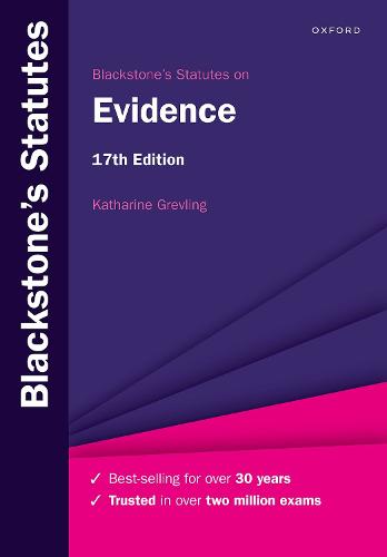 Blackstone's Statutes on Evidence - Blackstone's Statute Series (Paperback)