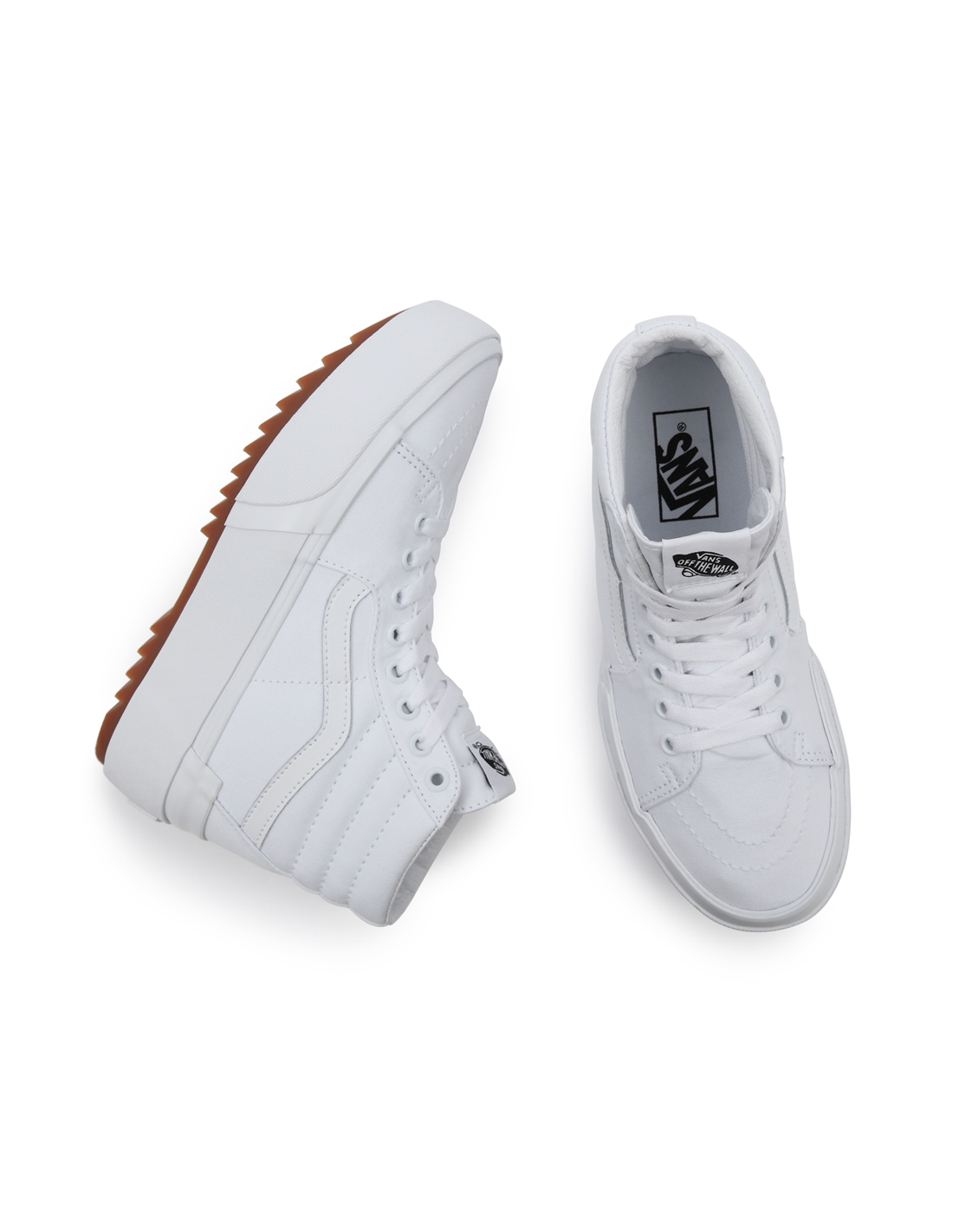 vans Sneakers montantes compensées femme sk8-hi stacked blanc