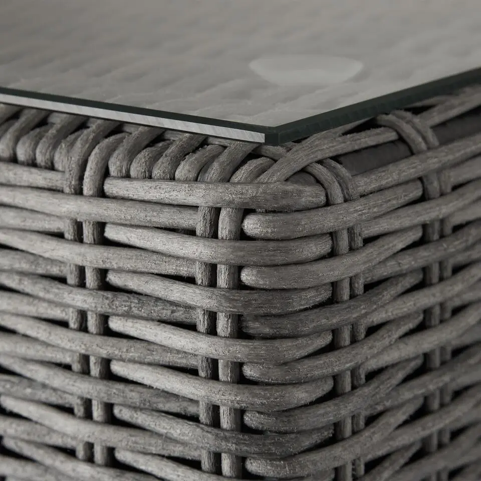 tectake Wicker lounge Bellaria met aluminium frame, Grijs