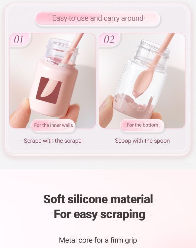 Kochanie - Siliconen make-up spatel met dubbele kop en lepel (verschillende ontwerpen)