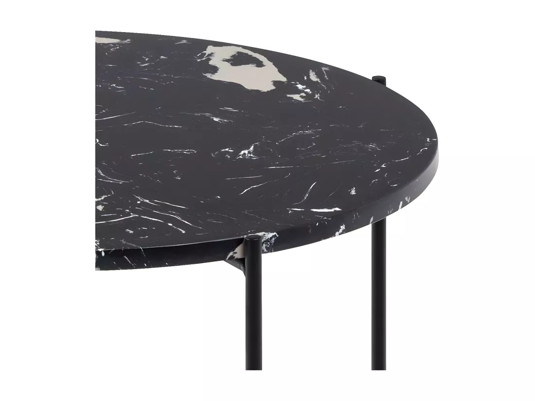 Tangara - Table d'appoint ronde en marbre ø52cm - Noir