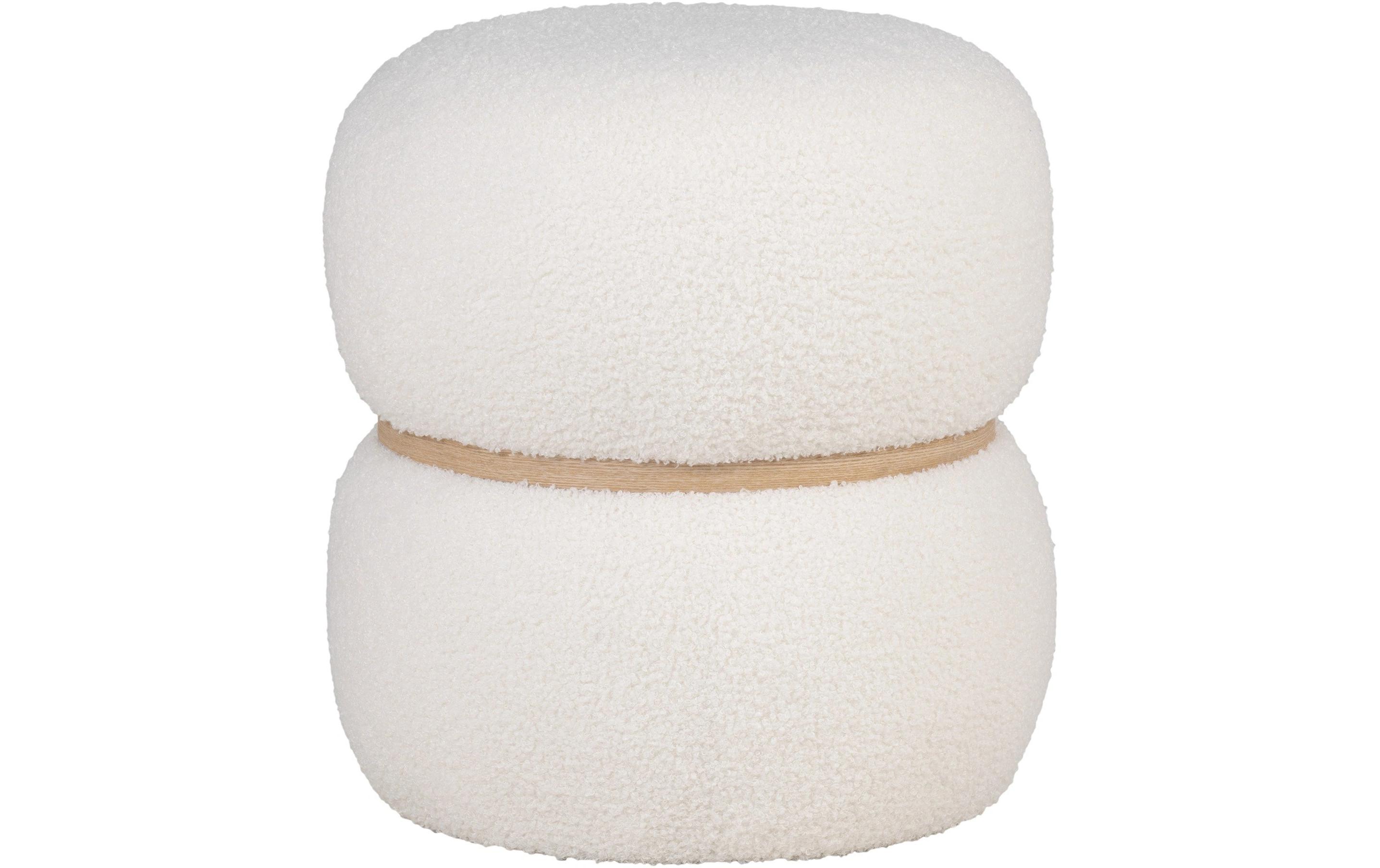 Pouf Milford WeissAbgerundeter Hocker zum Sitzen