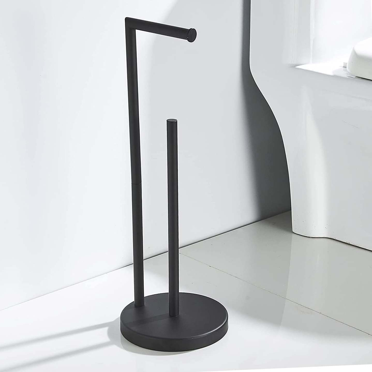 (55x17cm) Toiletten Papier Halterung Freistehender WC Papier Ständer - Schwarz