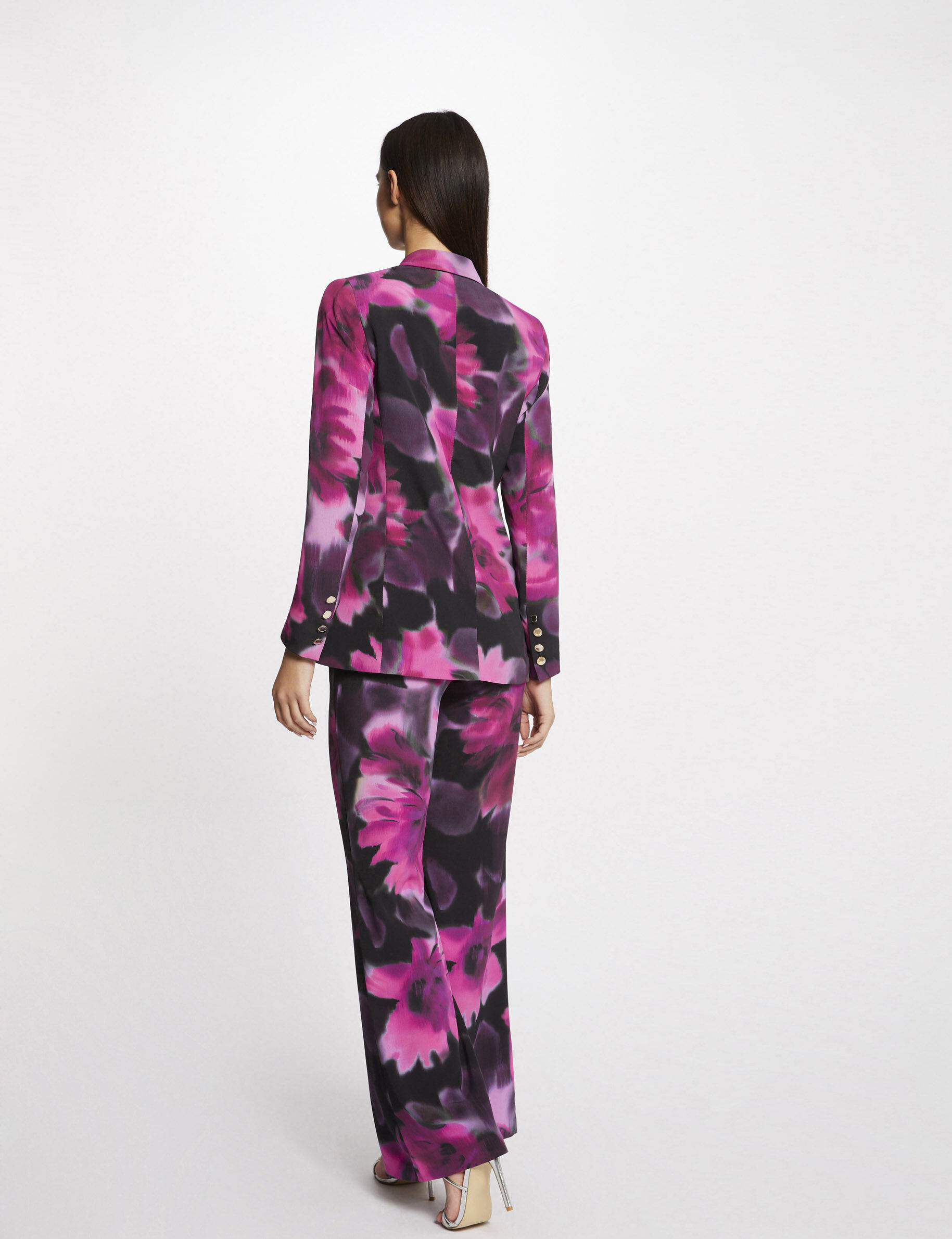 Veste tailleur droite imprimé floral multico femme - multico