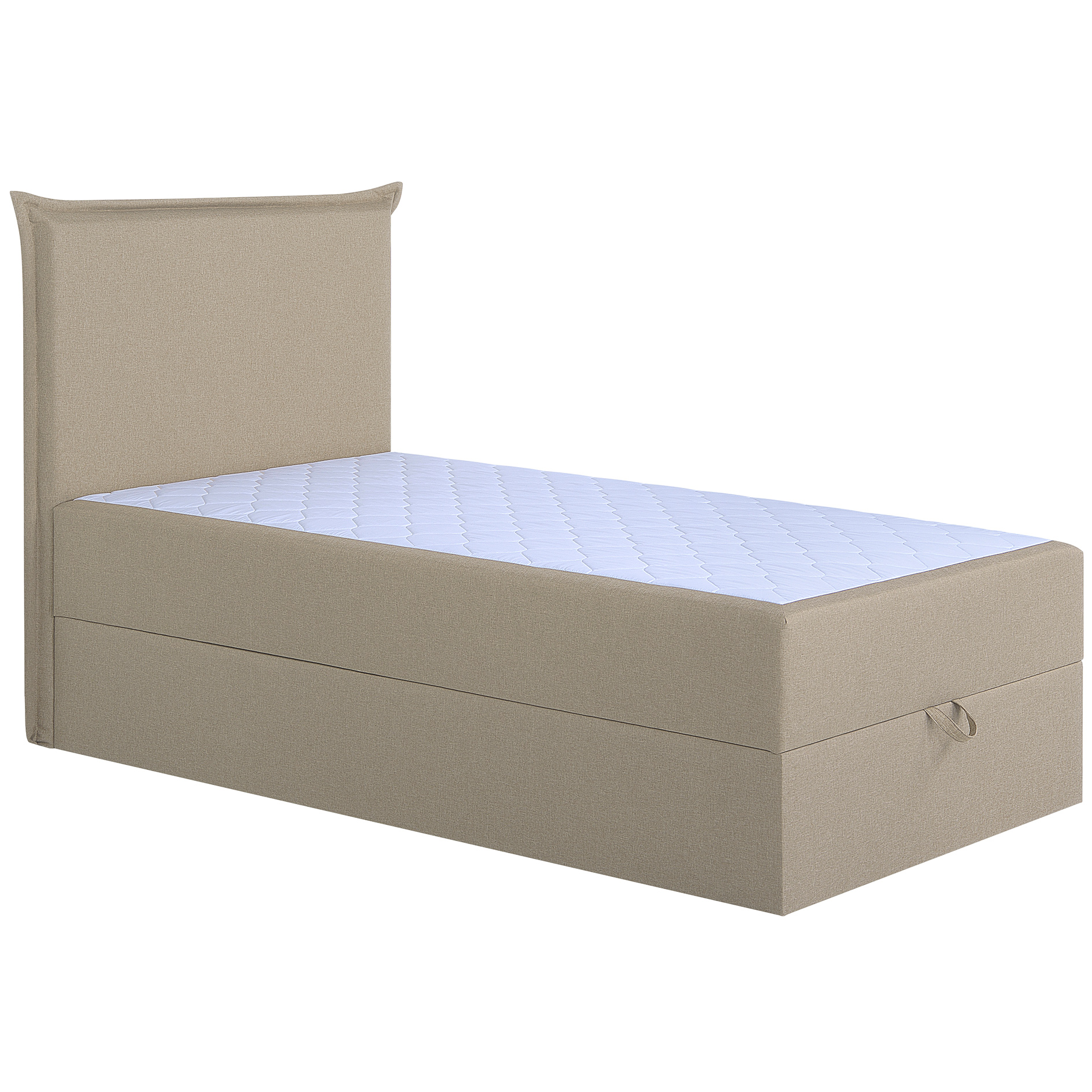 Boxspringbett - beige - mit Bettkasten - H3 - 100x200 cm