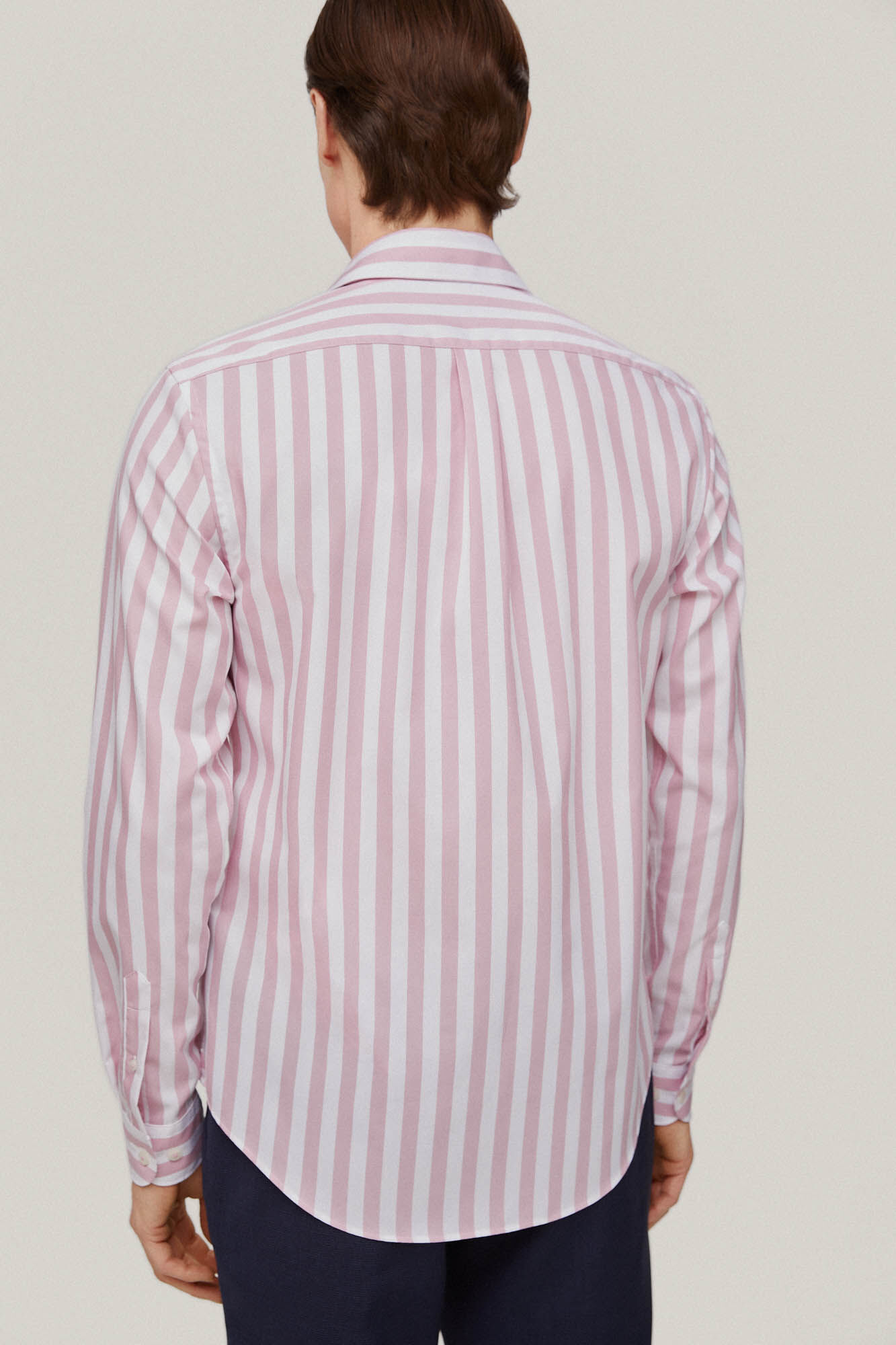 Camisa listrada sem passar - Rosa