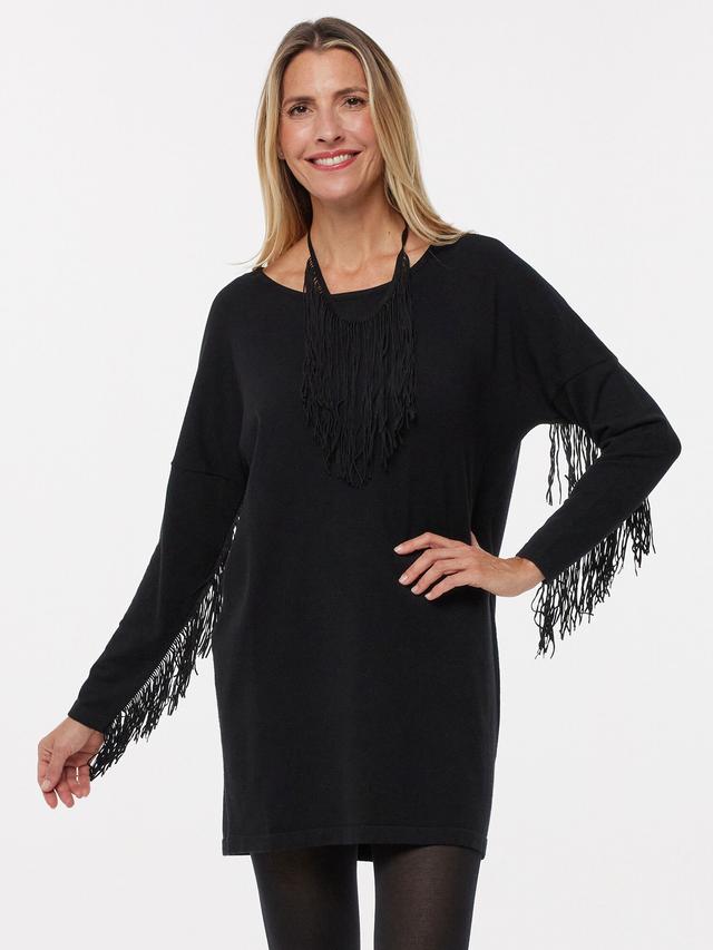 Longpullover mit Fransen