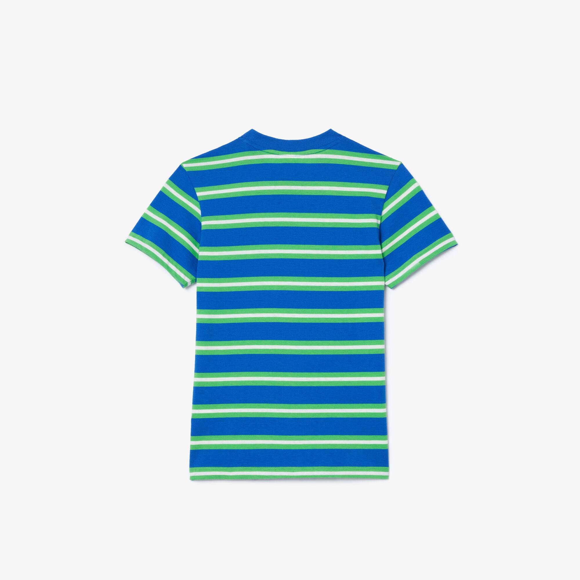 T-shirt enfant Lacoste avec imprimé rayé en jersey de coton T-Shirts & Chemises - Bleu - Lacoste - Enfant
