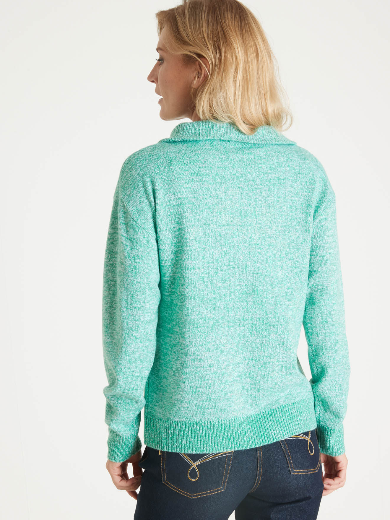 Pull col camionneur en maille chinée