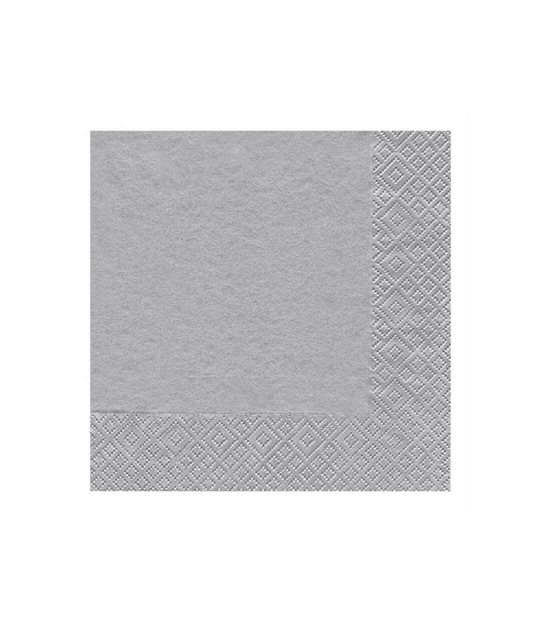 Paris Prix - Lot De 20 Serviettes En Papier cocktail 33x33cm Argent