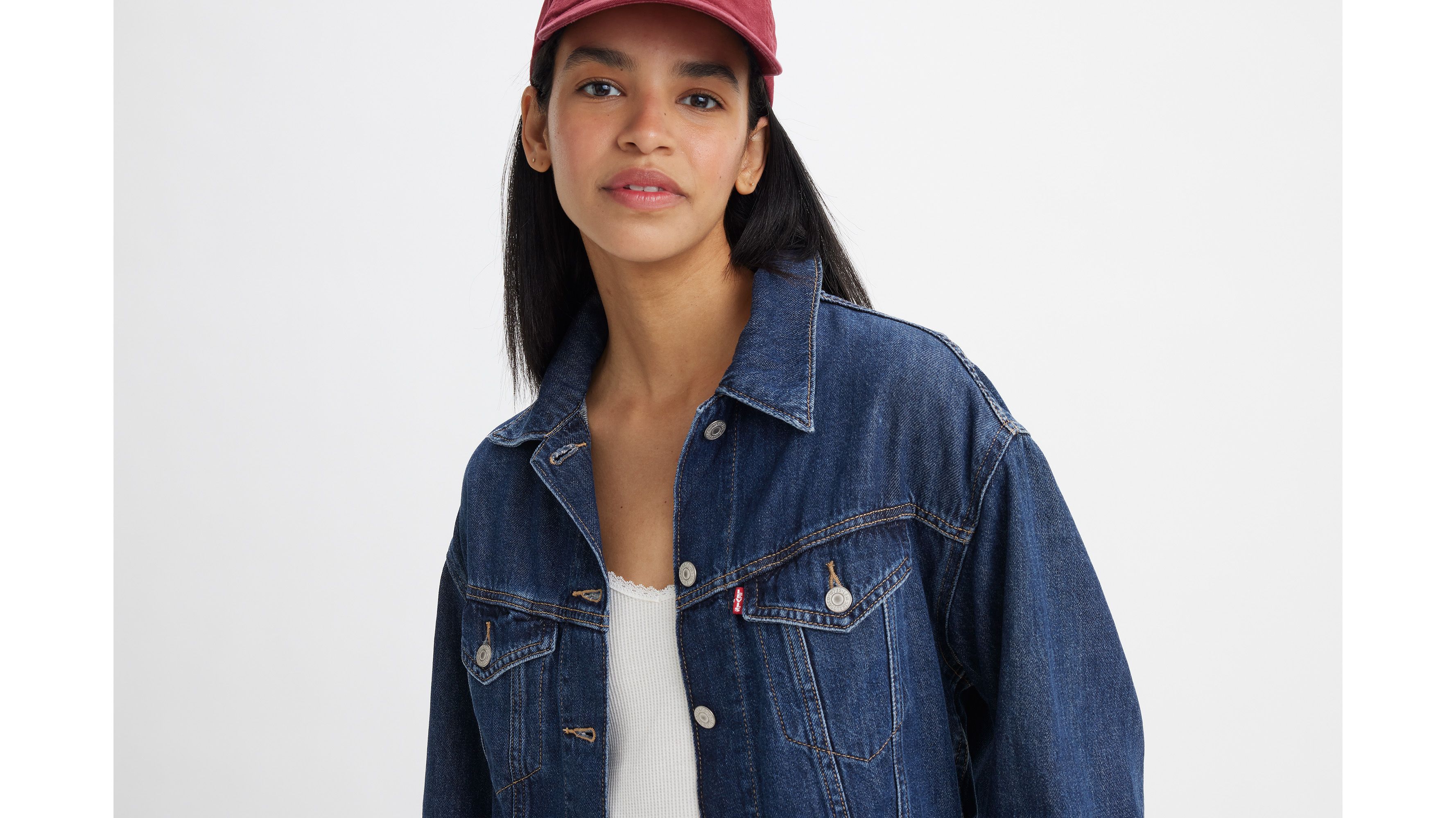 Veste Trucker Lightweight - Paper Map - Bleu