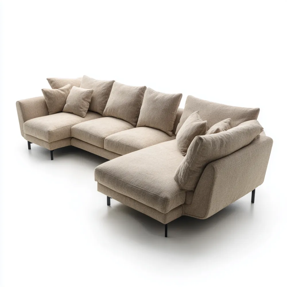 Ecksofa Stoff 250x150x85 cm – Beige – Modernes Design
