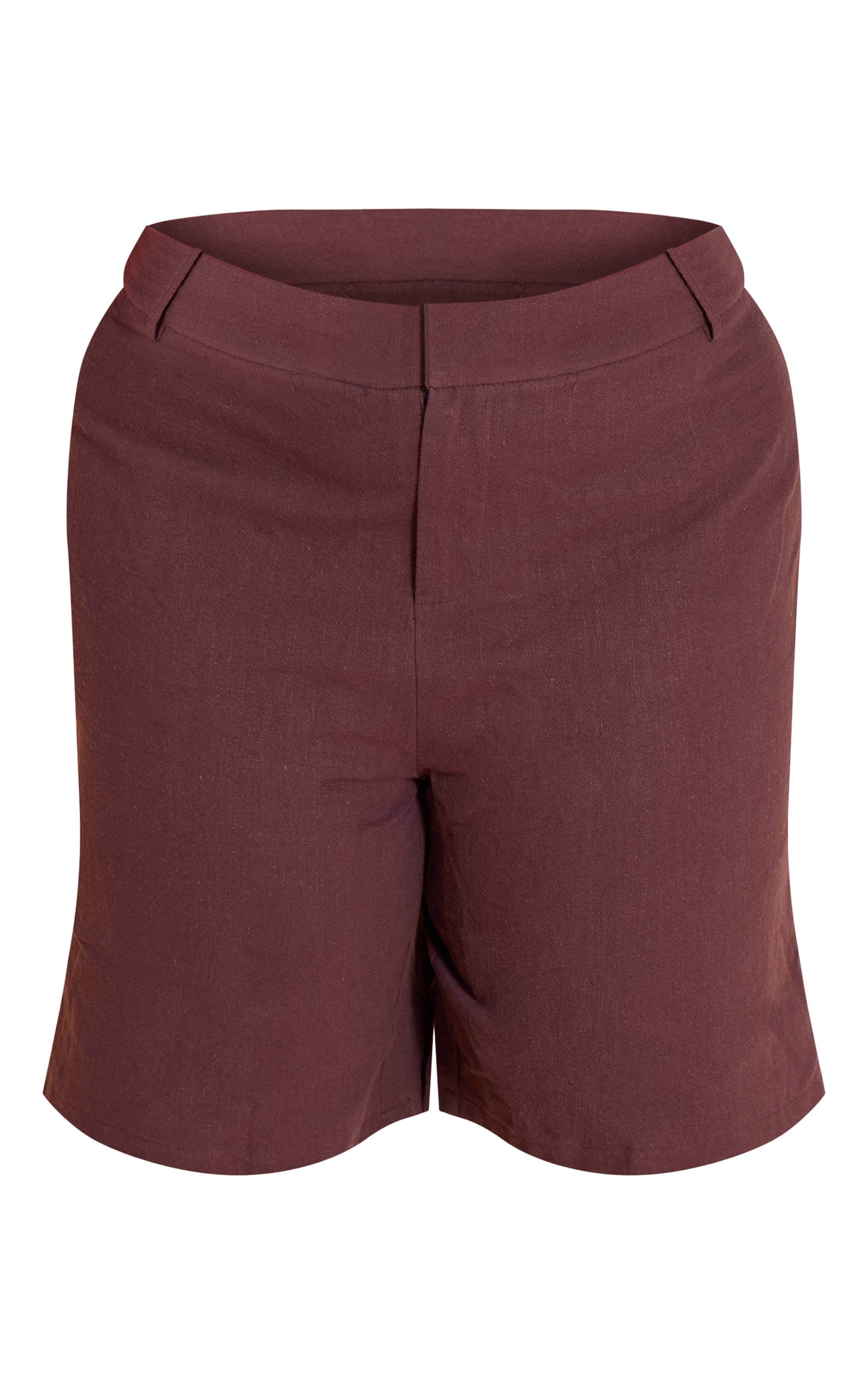 Deep Chocolate Jorts En Lin Premium Taille Haute Assortis Plus