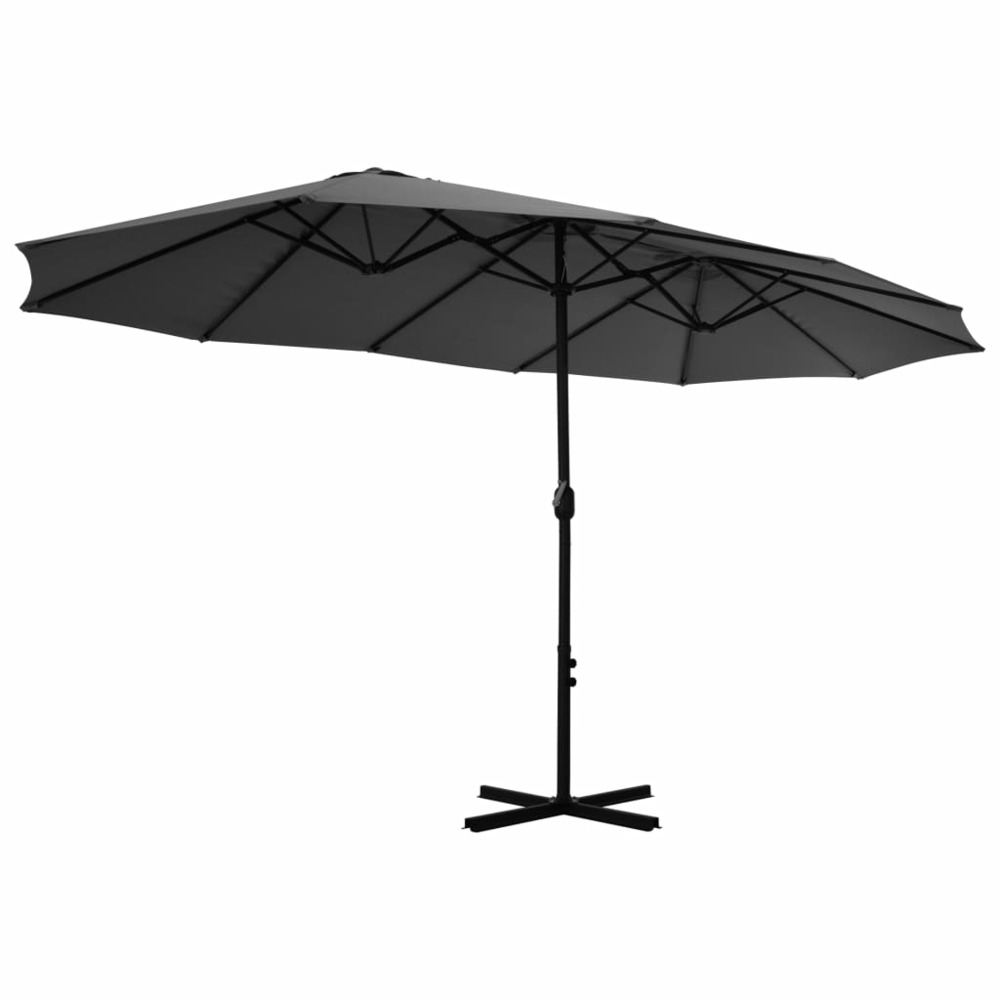 Parasol d'extérieur poteau en aluminium 460 x 270 cm anthracite