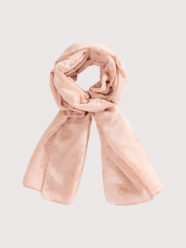Foulard motif coeurs brillants