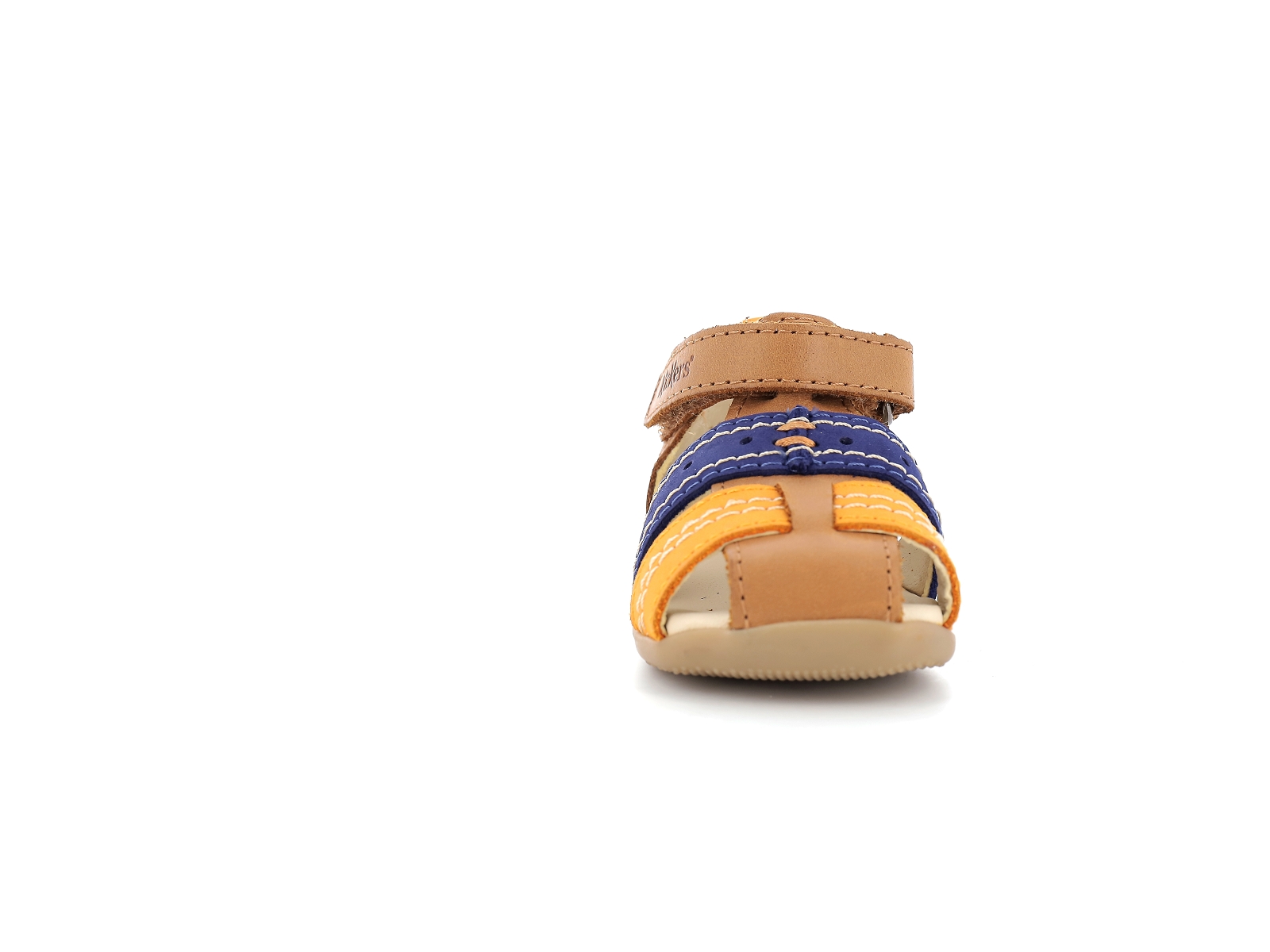 Kickers-BIGBAZAR 2 Cuir Marron-Orange