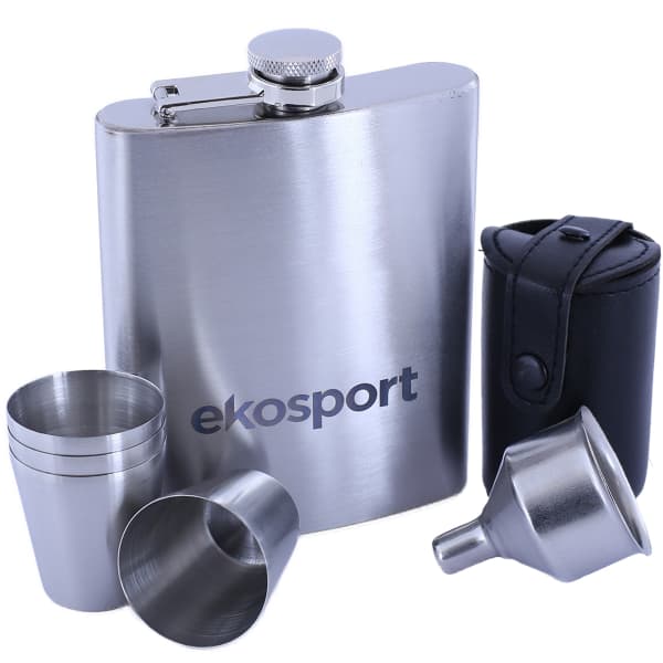 Gourde EKOSPORT SET FLASQUE ET VERRES EN ACIER INOXYDABLE