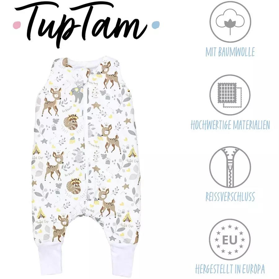 TupTam Baby Winter Schlafsack mit Beinen braunweiß