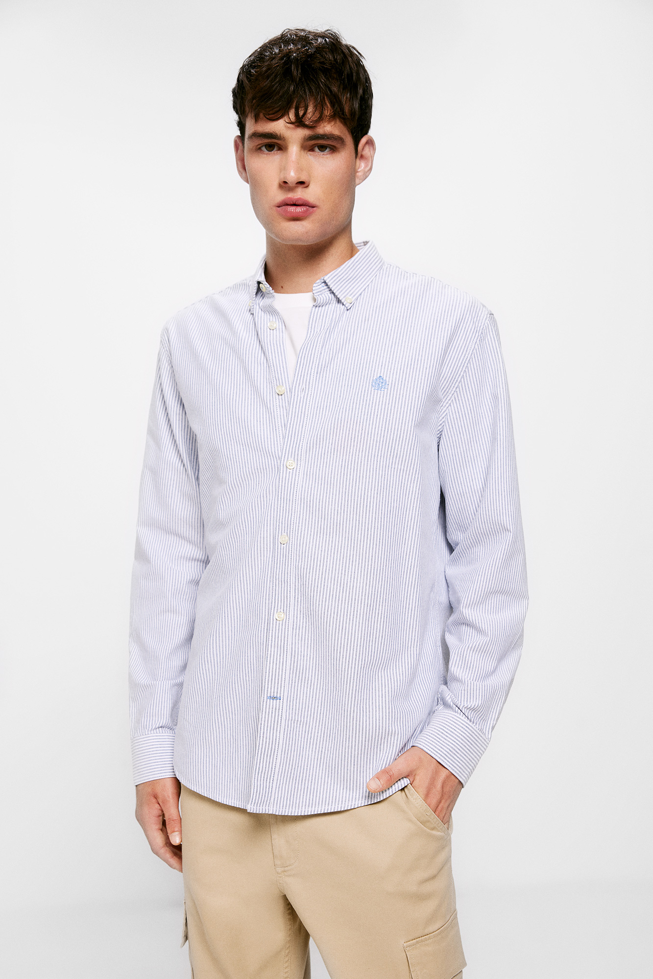 camisa polo oxford listrada