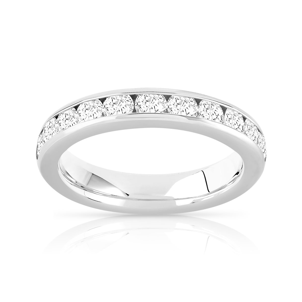 Alliance demi-tour or 750 blanc diamant