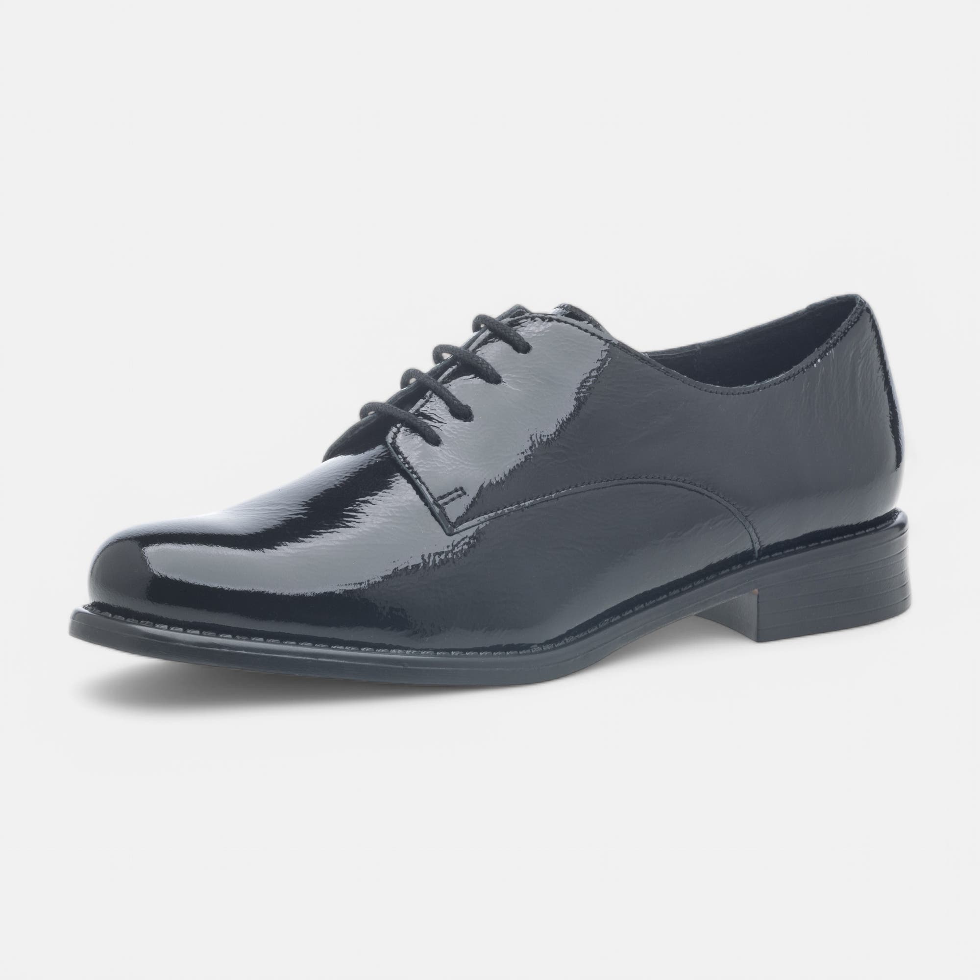 Derbies Femme en cuir noir vernis