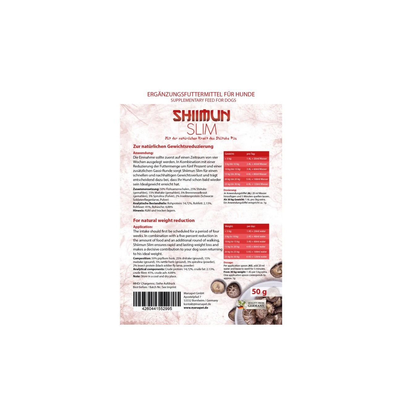 Marsapet Shiimun Slim Pulver - 50g