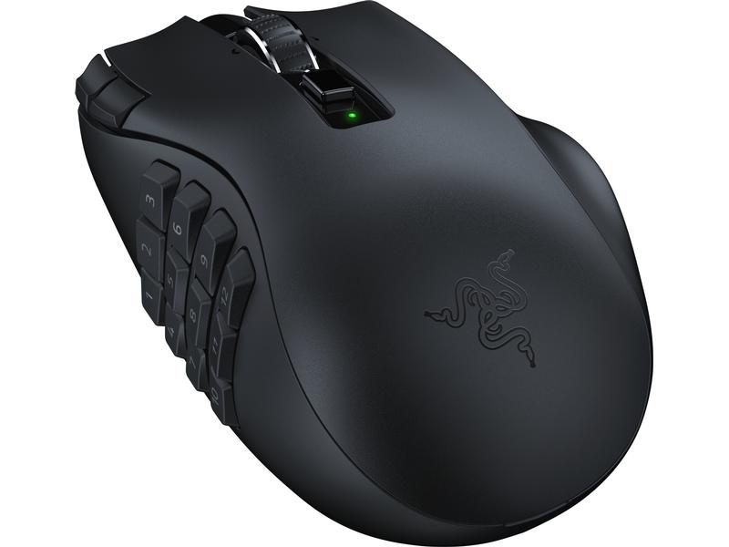 Razer Gaming-Maus Naga V2 HyperSpeed Ergonomische, kabellose Gaming-Maus mit optischem 30'000 dpi Sensor