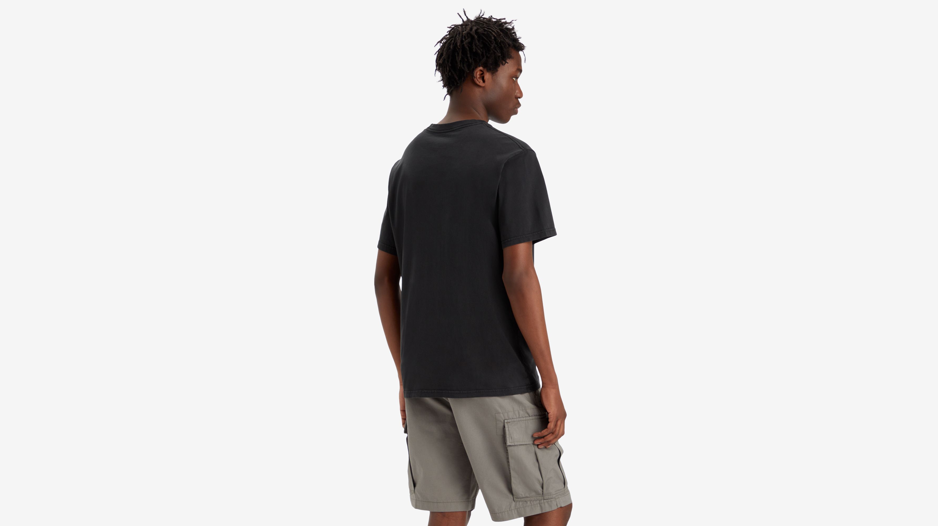 T-shirt graphique Relaxed - Zigzag Headline Garment Dye Caviar - Noir