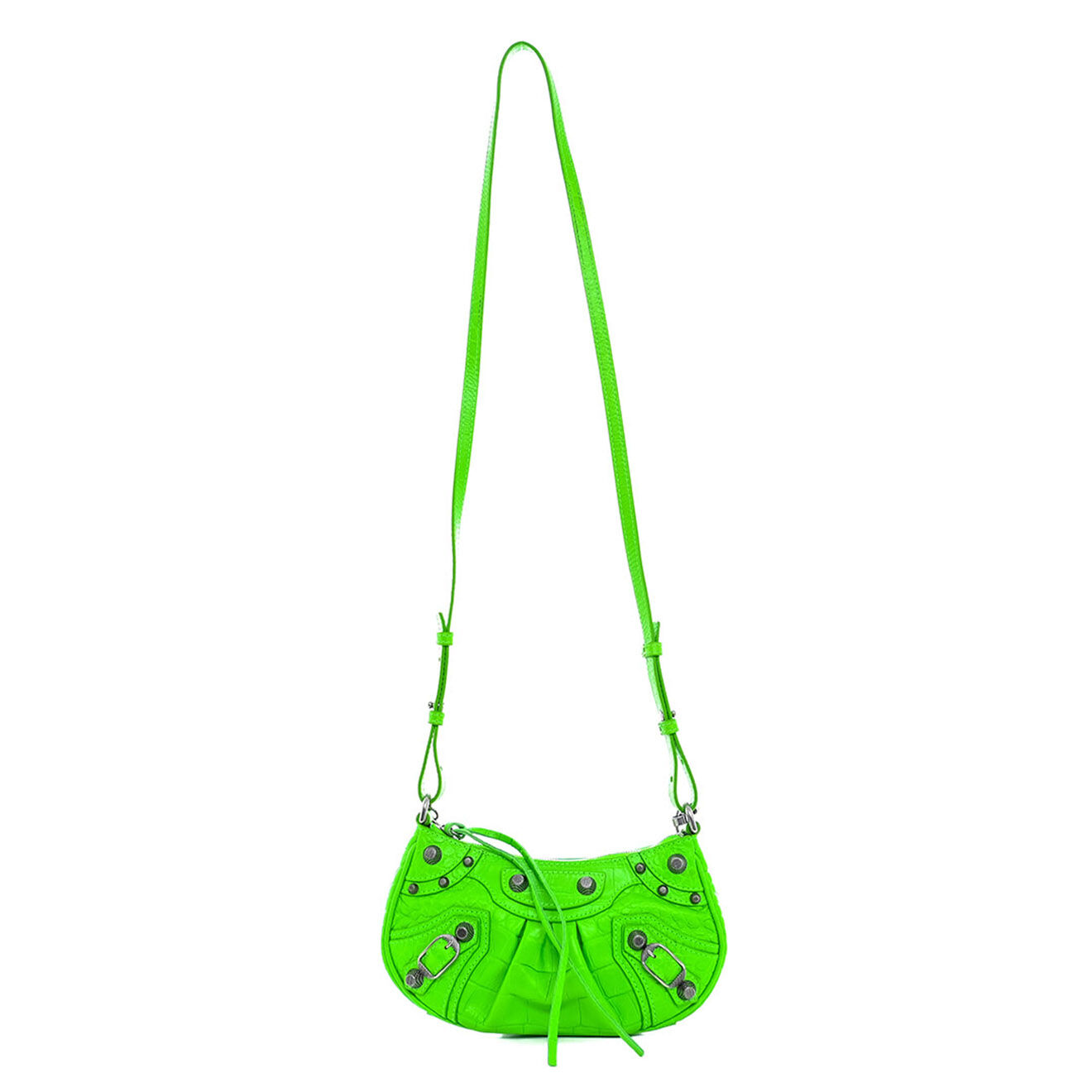 Balenciaga Sac bandoulière Mini Cagole en Cuir vert - Très bon état - L.21 cm