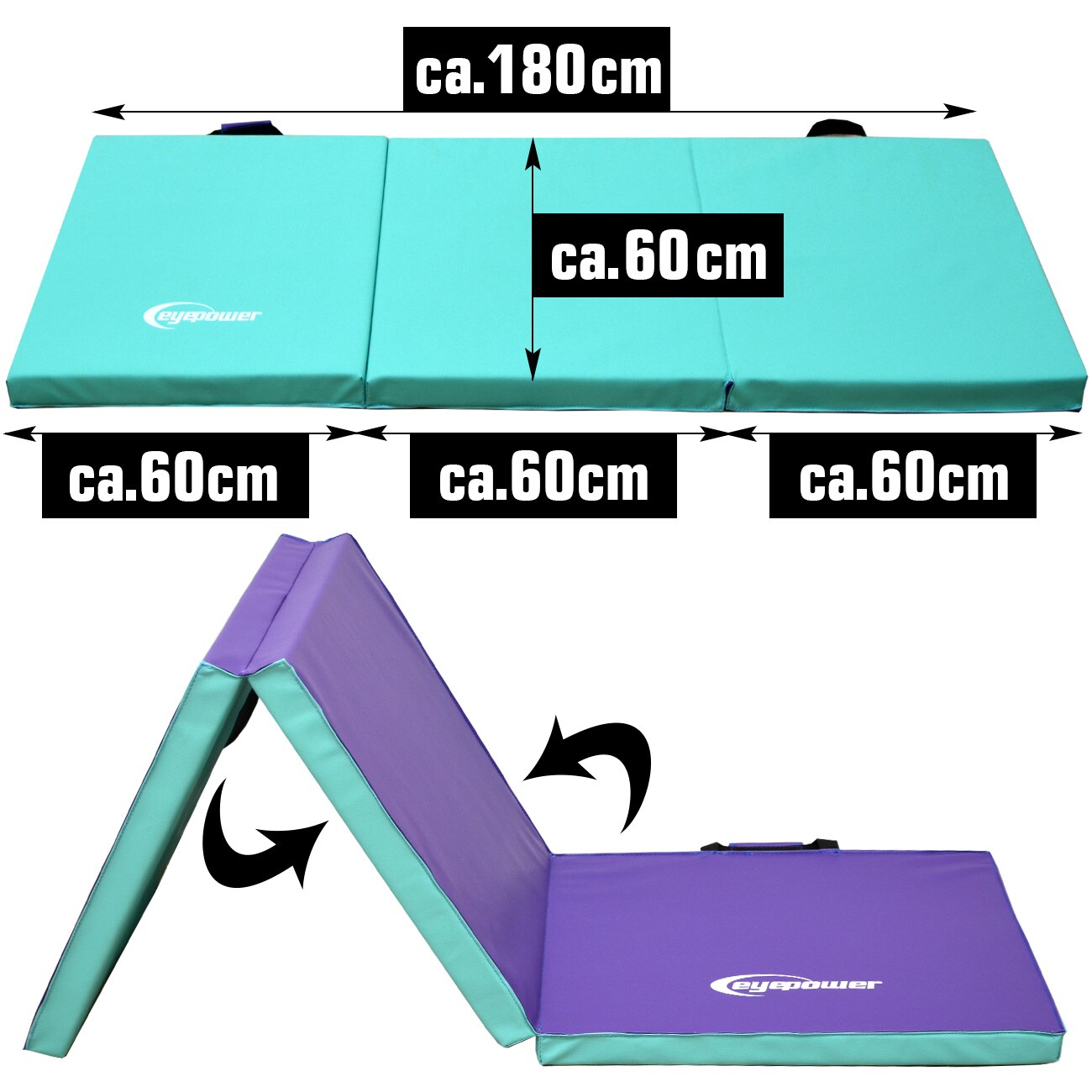180x60 Klappbare Gymnastikmatte - 5cm dicke Turnmatte Kinder - Weichbodenmatte