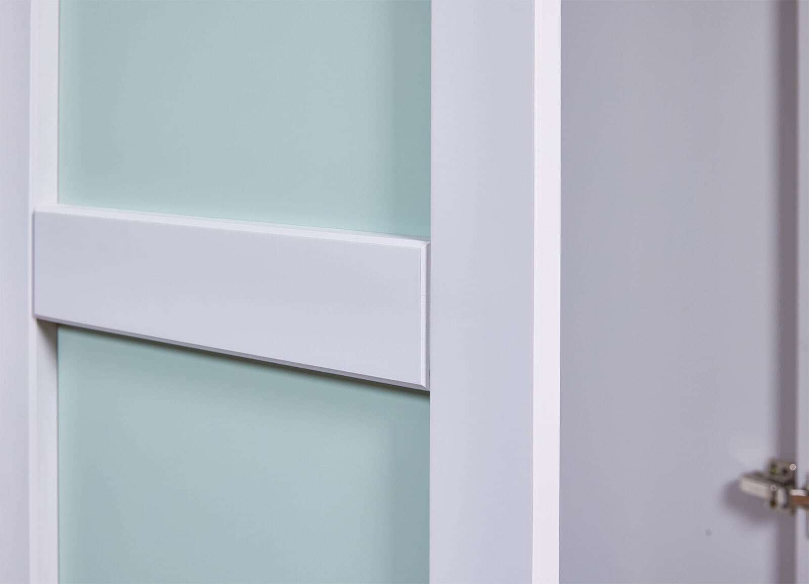 Drehtürenschrank KILIAN 92 x 205 cm weiß/ pastellgrün