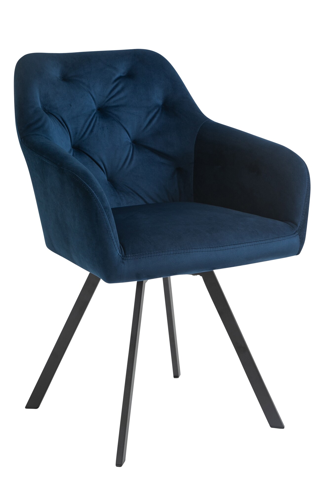 Armlehnstuhl Drehfunktion blau Esszimmerstuhl Polsterstuhl Wohnzimmer Stuhl