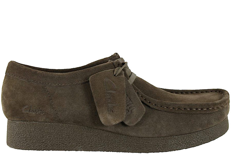 CLARKS WALLABEE EVOSH OLIVE SUEDE SHOE