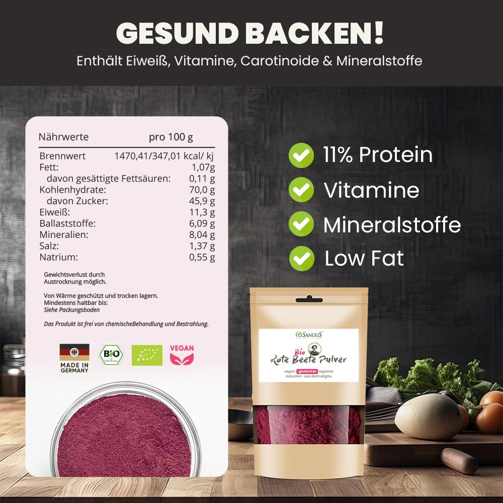 SANUUS Bio Rote Beete Pulver 500g