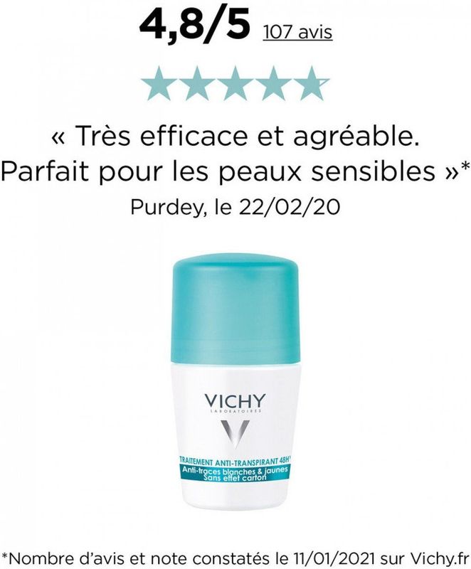 Vichy - Anti-Transpirant Treatment - Deodorant - 50ml - Alcoholvrij
