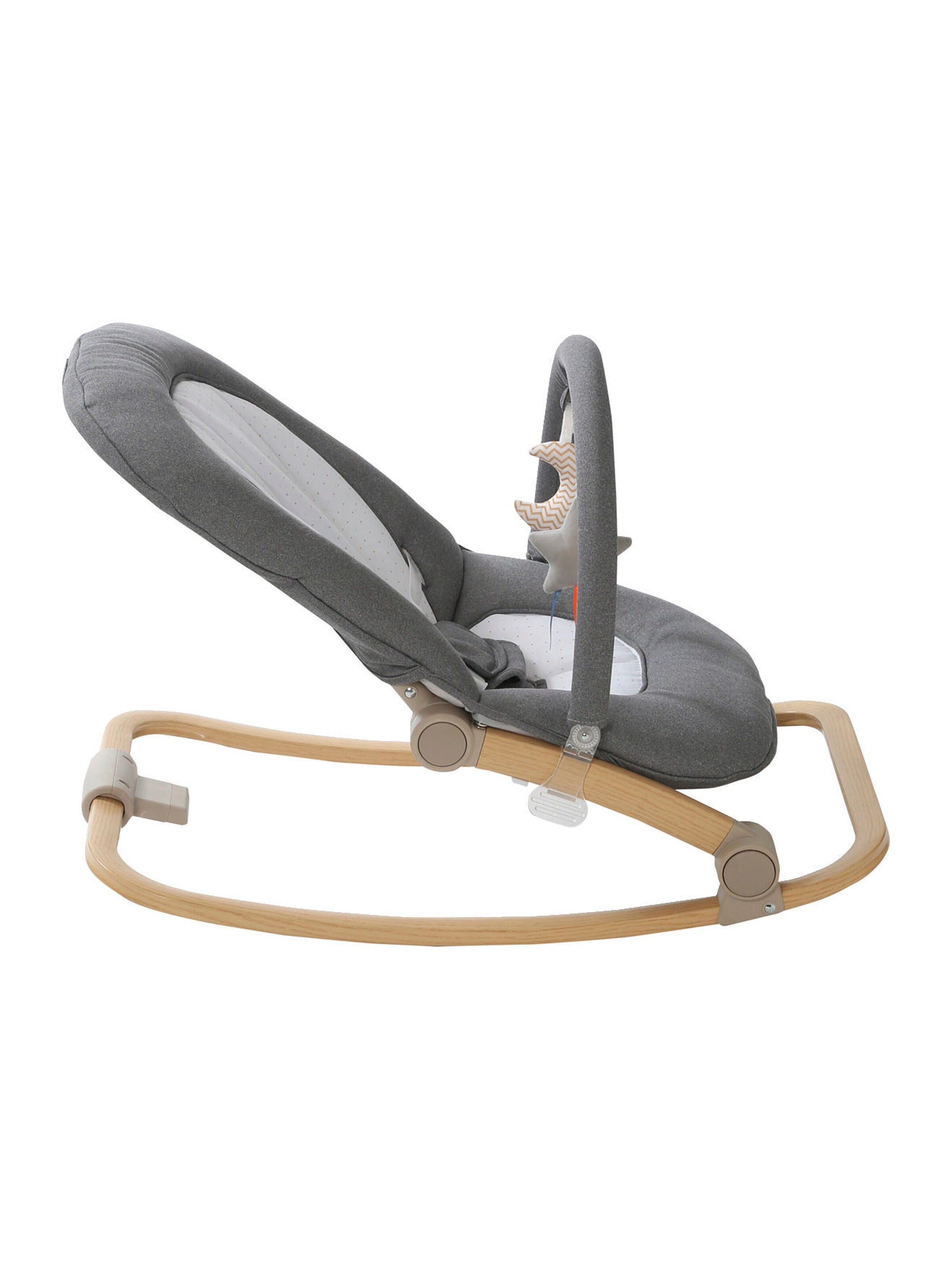 Vertbaudet Babywippe mit Spielbogen BABYDREAM grau/weiß