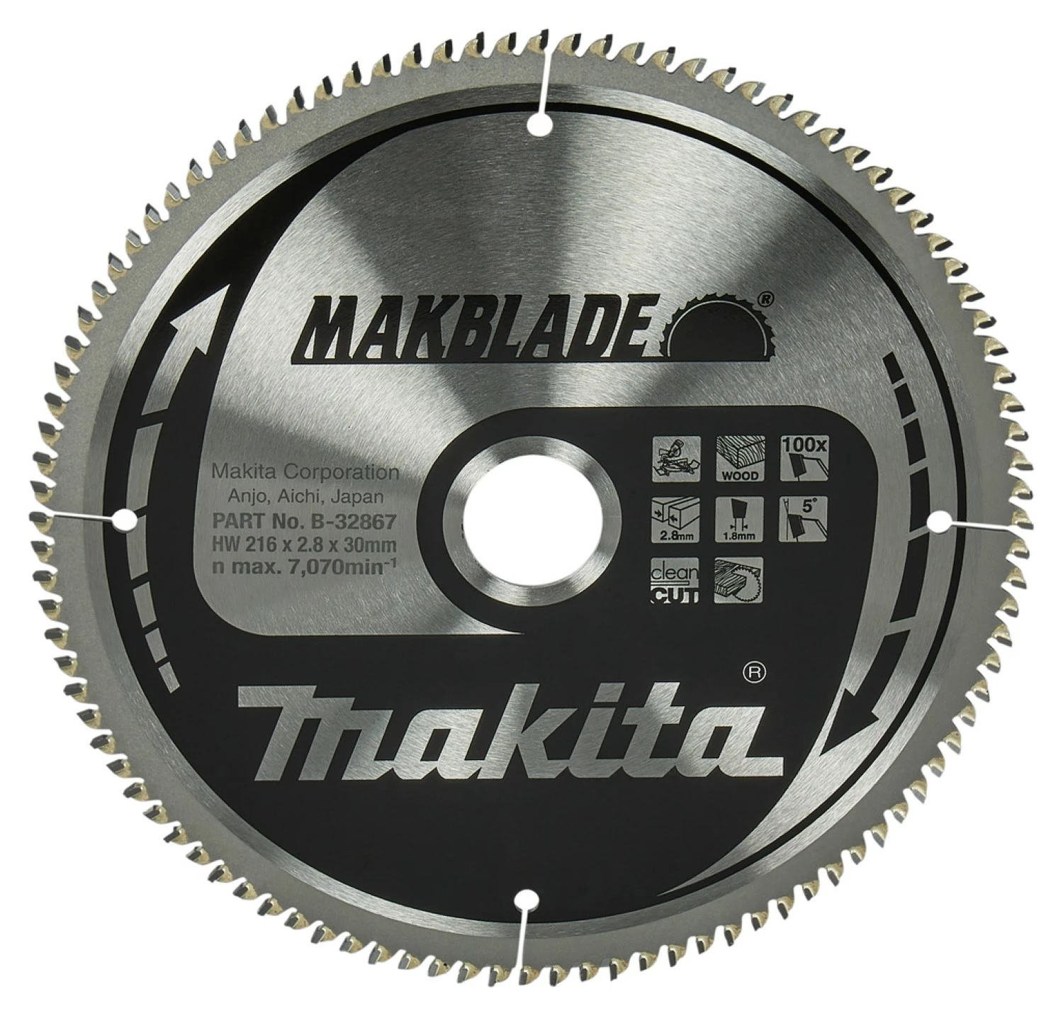 Makita B-32867 Makblade Cirkelzaagblad -  216 x 30 x 100T - Hout